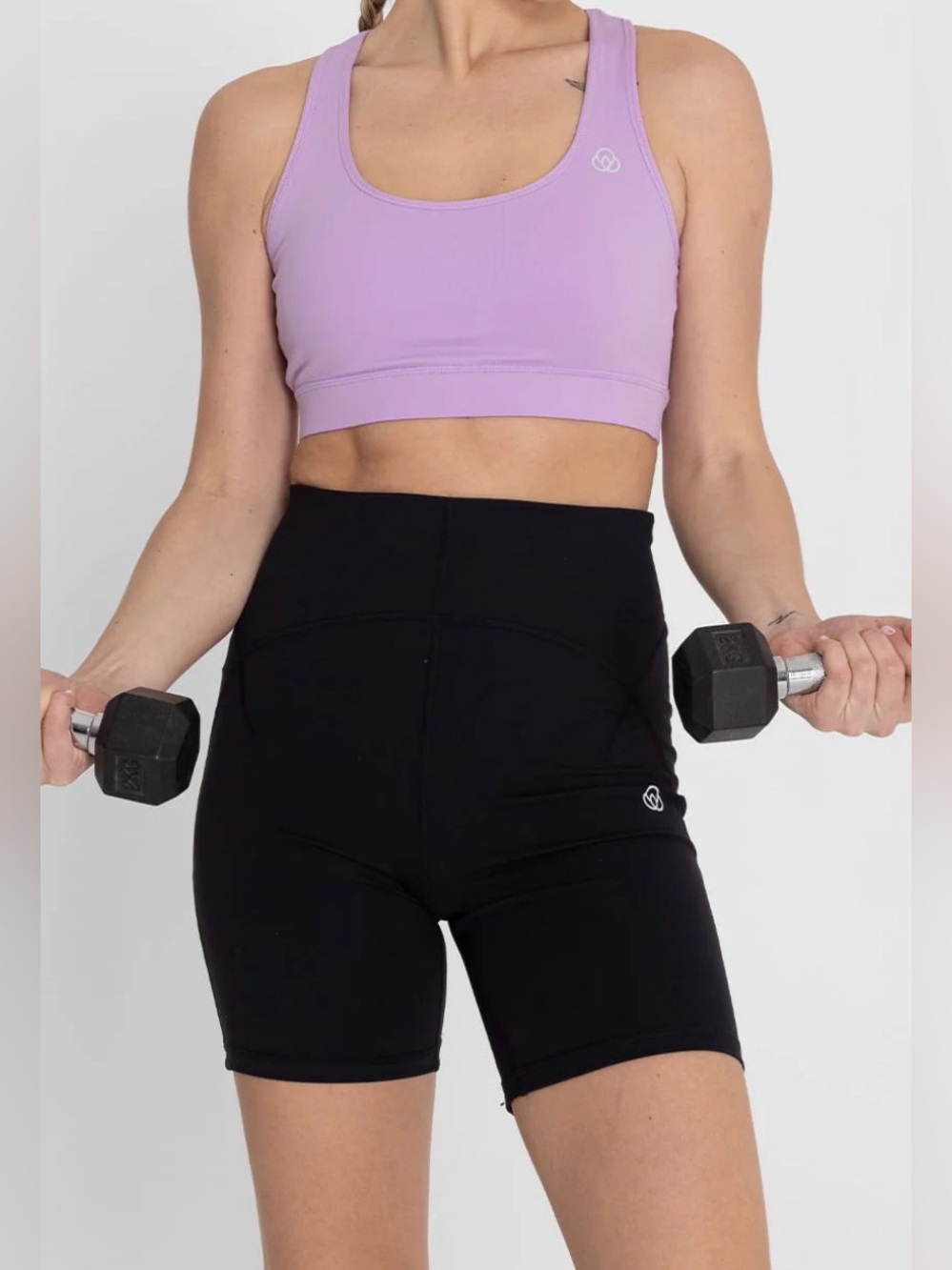 Brooks Black Biker Shorts and Harmony Sports Bra-Women’s Size Medium Set 2Pcs
